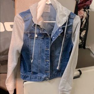 Denim jacket with hoodie